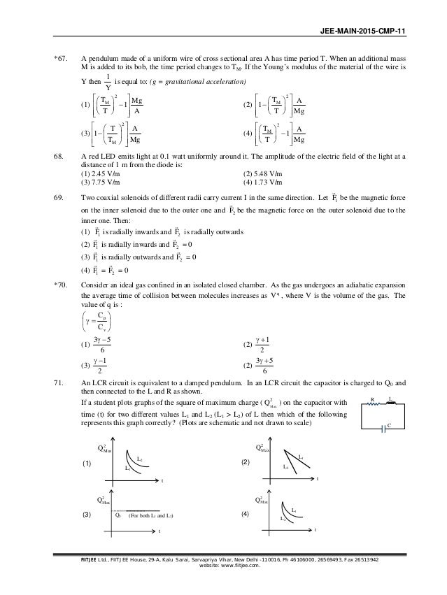 Jee Main 2014 Fiitjee Solutions Pdf